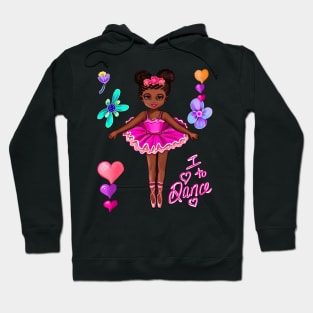 Ballet Dancing African American ballerina cute black girl with brown skin I love to dance Hoodie